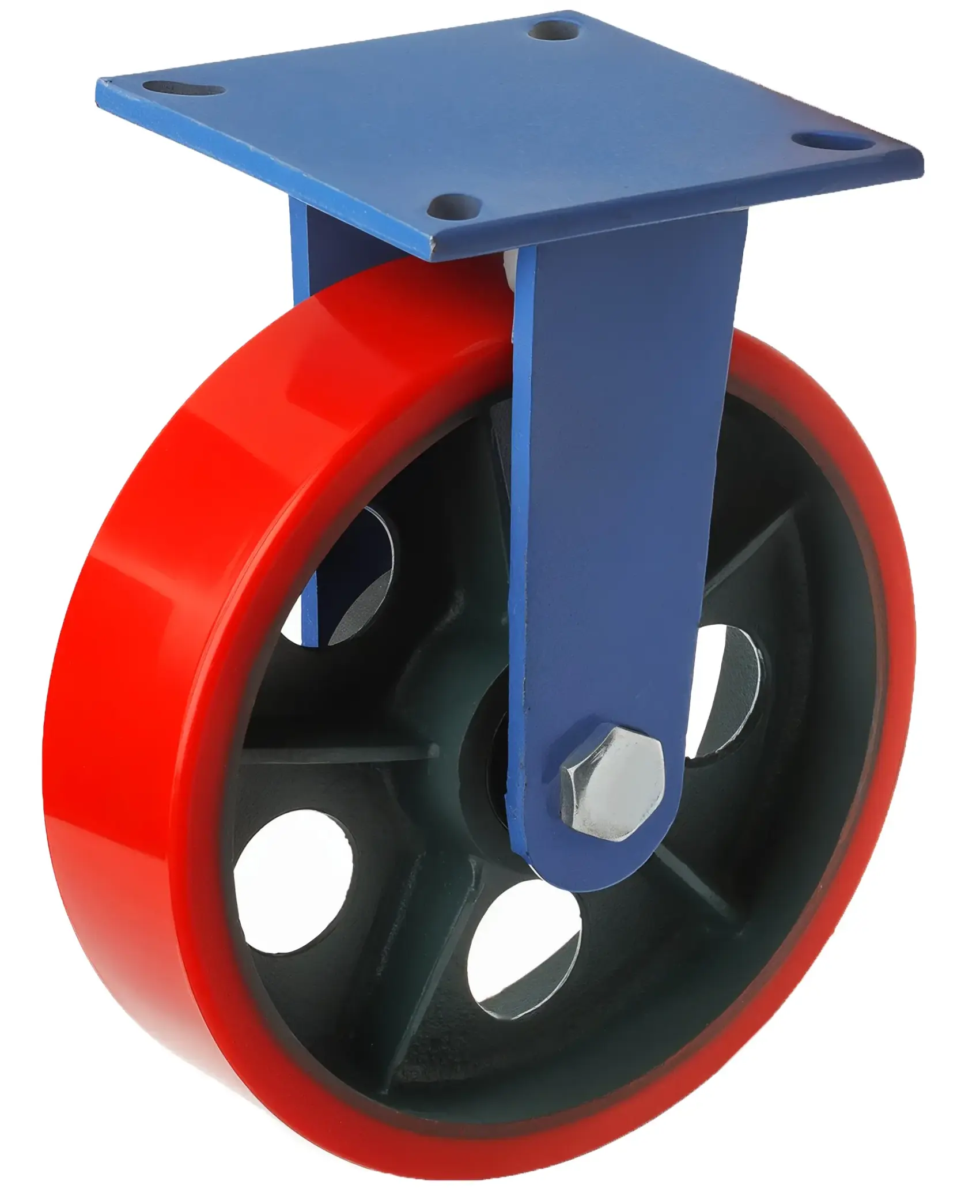 Сверхбольшегрузное полиуретановое колесо 350 мм, 3000 кг (площадка, неповоротное, шарикоподшипник - 2016F